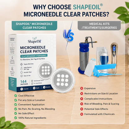 🔥 Curalona®2-in-1 Microneedle & Hydrocolloid Patch🍀| Removes Raised Moles, Acne, Flat Warts & Skin Tags | Helps Improve Wrinkles, Scars & Blemishes | Invisible Patches for Face & Body