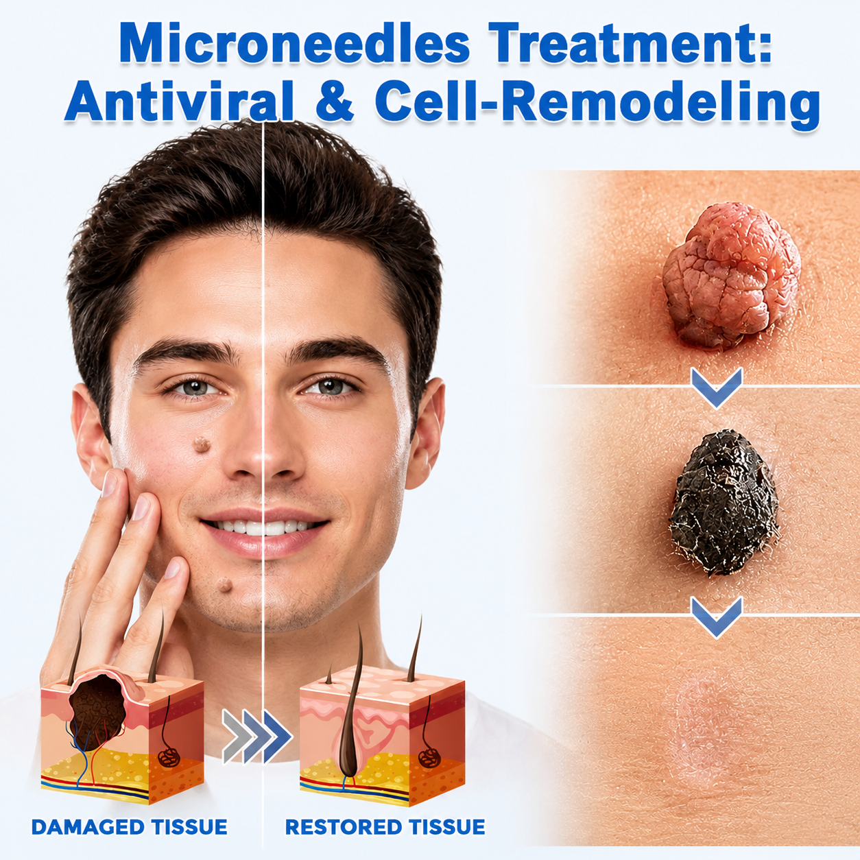 🔥 Curalona®2-in-1 Microneedle & Hydrocolloid Patch🍀| Removes Raised Moles, Acne, Flat Warts & Skin Tags | Helps Improve Wrinkles, Scars & Blemishes | Invisible Patches for Face & Body