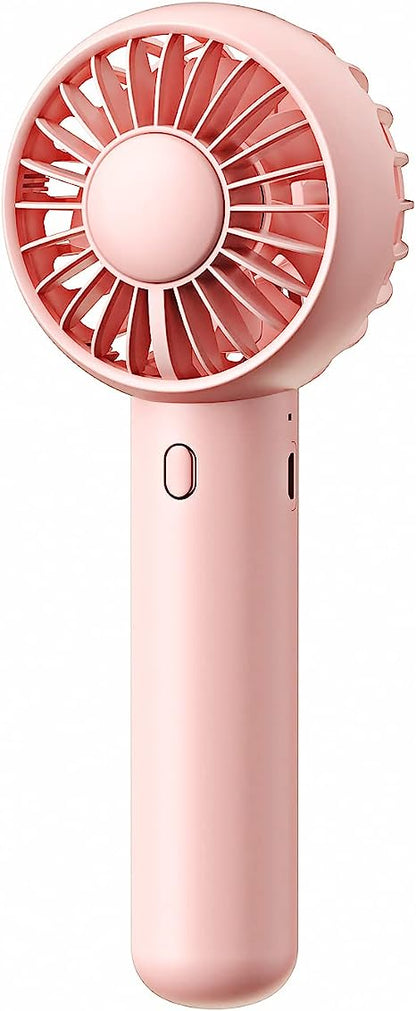 Mini Portable Fan, Dual Motors Powerful Handheld Fan, Cute Design 3 Speed Personal Small Desk Fan with Base, Lightweight Makeup USB Rechargeable Fan for Stylish Girl Women Men Indoor Outdoor