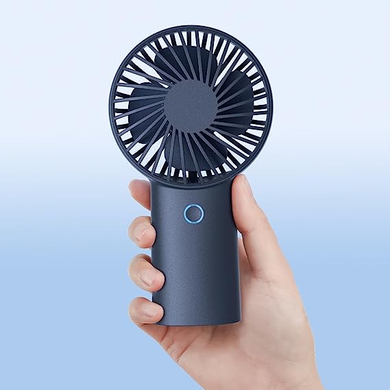 Handheld Mini Fan [20Hrs Cooling] USB Rechargeable 4000mAh Portable Fan, Battery Operated Hand Fan for Travel/Makeup/Eyelash/Face/Summer-Blue